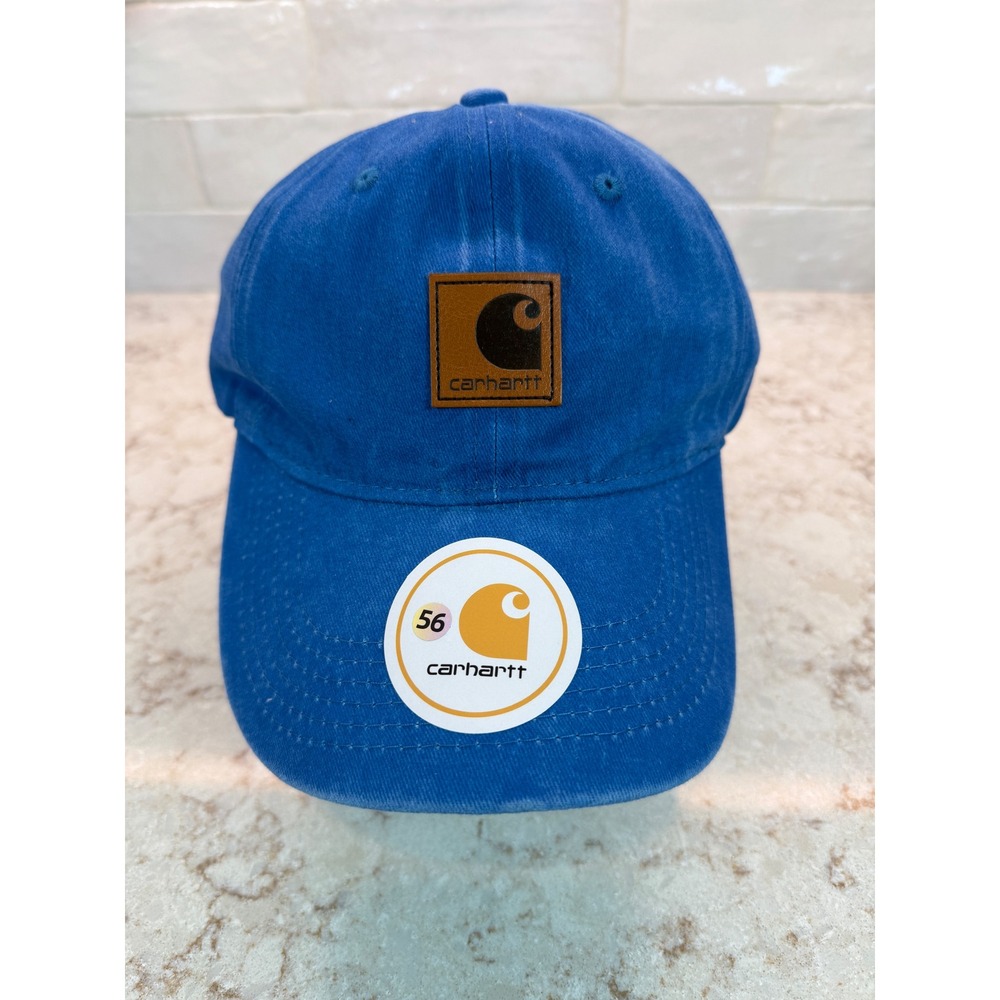 Carhartt Odessa Blue Washed Cotton Canvas Adjustable Strapback Baseball Cap Hat